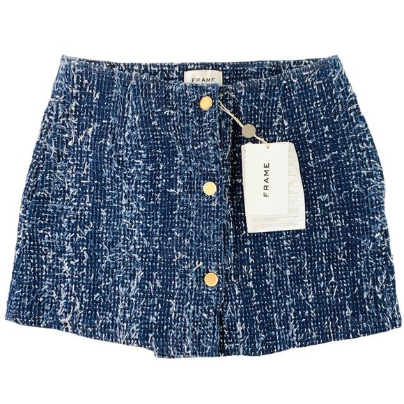 Frame Denim Boucle Mini Skirt Womens Size 4 NWT (MSRP $298) Academia Preppy - Picture 1 of 12